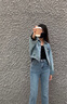 AEMAPE高腰直筒牛仔褲女翻邊煙管褲2025春秋新款寬松顯瘦九分褲子女裝夏 MX-7-1211_圖片色 M 建議95-105斤 曬單實拍圖