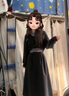 韓璐嬌（hanlujiao）連衣裙女裝2025春秋新款搭配一整套韓系學(xué)院風(fēng)設(shè)計(jì)感穿搭套裝裙子 黑色針織衫+打底衫+半身裙 S 【建議80-98斤】 曬單實(shí)拍圖