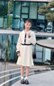 英氏 YEEHOO女童連衣裙春秋季公主裙子兒童衣服翻領(lǐng)撞色學(xué)院風(fēng)中大童裝新款女 圣誕假日-米白 160 曬單實(shí)拍圖