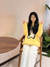 愛麥依秋冬白色闊腿牛仔褲女秋冬2025新款高腰加絨寬松垂感直筒褲 白色長褲  L 116-129斤選 曬單實拍圖