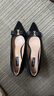 NINE WEST/玖熙高跟鞋反絨細(xì)跟蝴蝶結(jié)淺口通勤單鞋 NH350066SK 黑色36 曬單實(shí)拍圖