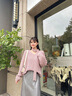 香影溫柔風(fēng)紫色v領(lǐng)針織衫女2025秋裝新款飄帶慵懶風(fēng)寬松套頭毛衣 紫色 S 曬單實(shí)拍圖