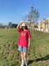 乖甜星美式復(fù)古牛仔短褲女夏季高腰顯瘦直筒褲休閑學(xué)生百搭闊腿五分褲子 藍(lán)色 L 曬單實(shí)拍圖
