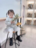 迪士尼寶寶女童連衣裙洋氣春秋裝2024新款兒童長(zhǎng)款衛(wèi)衣加絨花邊公主紗裙加厚 灰色 90 曬單實(shí)拍圖