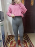 德絨打底褲雙面磨砂秋褲舒適保暖棉褲女可外穿高腰九分褲加絨棉褲 深灰色-(德絨經(jīng)典款)高腰繡字 L中碼【適合105-130斤】 曬單實(shí)拍圖