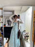 DXOT法式甜美藍色碎花吊帶連衣裙女夏季新款小個(gè)子收腰顯瘦無(wú)袖長(cháng)裙子 圖片色 M 建議95-110斤 曬單實(shí)拍圖