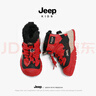 JEEP吉普兒童雪地靴防滑冬季新年紅色高幫兒童棉鞋中國(guó)紅/炫酷黑27 曬單實(shí)拍圖