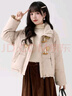 妙奕嘉棉服女2024新款秋冬季女裝外套棉衣棉襖羽絨棉服女士短款高級時尚 牛角扣設計毛絨領卡其色棉服 L 【建議80-105斤】 曬單實拍圖