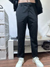 九牧王（JOEONE）【透汽 免燙】輕松褲lite2.0休閑褲2025秋季彈力舒適男褲子 合體版+黑色+TB1EX10B213 41 碼180/102C(3.09)尺103cm 曬單實(shí)拍圖