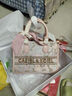 CAEISL & KCIEL小&ck2025新款女包七夕情人節(jié)禮物高級(jí)粉色蝴蝶結(jié)手提托特包 粉色 中包 曬單實(shí)拍圖