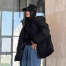 真維斯（Jeanswest）王一博代言棉服男冬季新款本命年紅色棉衣男士羽面包絨服 黑色 L (建議120-140斤) 曬單實拍圖