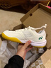 尤尼克斯（YONEX）兒童羽毛球鞋尤尼克斯男童女專(zhuān)用透氣超輕yy專(zhuān)業(yè)訓練鞋220青少年 米白色220 36 (內長(cháng)約210mm) 推薦選大2碼 曬單實(shí)拍圖