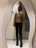 皮爾卡丹流行牛仔外套加絨加厚2025新款女冬小個(gè)子短款氣質(zhì)高級(jí)感上衣 棕色外套 M 曬單實(shí)拍圖