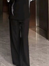 CLOR三本針西褲子男士薄款垂感春夏季寬松運(yùn)動(dòng)直筒休閑褲CL51黑色XL 曬單實(shí)拍圖