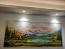 鹿覺客廳裝飾畫聚寶盆風景山水掛畫背有靠山辦公室沙發(fā)背景墻壁畫 背靠金山-聚寶盆新66【金色框】 200*85cm/鋁合金邊框 曬單實拍圖