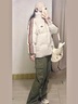 KANGOL春季新款斜挎拉鏈帆布包女大學生上課通勤手提包大容量逛街餃子包 白色 中包 曬單實拍圖