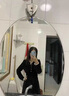 閃動(dòng)少女（SHANDONGSHAONV）女裝法式赫本風(fēng)黑色絲絨連衣裙2024新款收腰顯瘦內搭女 黑色【短款】 L【建議105-120斤】 曬單實(shí)拍圖