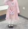 G.DUCKKIDS小黃鴨庫洛米童裝女童秋冬加絨加厚連衣裙冬裝新款寶寶洋氣公主裙 粉紅色 水貂絨庫洛米裙 120cm 曬單實(shí)拍圖
