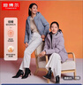 坦博爾羽絨服女新款冬季寬松短款加厚保暖連帽中老保暖外套TBF510356J 醬紫紅 165/88A 曬單實(shí)拍圖