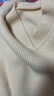 皮爾卡丹（pierre cardin）針織衫女純色V領(lǐng)寬松針織打底上衣冬套頭毛衣2025秋冬季新款長(zhǎng)袖 米白色 均碼 80-140斤可穿 曬單實(shí)拍圖