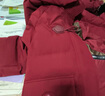 雪中飛女士羽絨服中長(zhǎng)款連帽休閑大口袋牛角扣秋冬新款加厚保暖防寒外套 紅色 M (165) 曬單實(shí)拍圖
