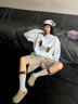 LEMANISM田嘉瑞lemanism臘腸狗情侶毛衣男款冬季男感針織衫慵懶風(fēng) 淡藍(lán)色 M 曬單實(shí)拍圖