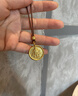 勞梭999足金古法純金實(shí)心黃財神黃金吊墜項鏈成人款生日禮物送女友 克重9克多退少補 曬單實(shí)拍圖