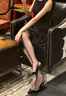 百麗踏新款鏈條水鉆高跟鞋女細跟尖頭氣質(zhì)法式單鞋一字帶包頭涼鞋宴會鞋 黑色 7厘米 37 曬單實拍圖