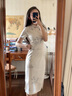 新中式溫婉復古民國風(fēng)素雅旗袍夏季年輕款少女顯瘦連衣裙J1005 玉竹-不含配飾 S （80-95斤） 曬單實(shí)拍圖