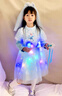 迪士尼（Disney）女童愛莎公主裙子2025夏季新款兒童裝艾莎冰雪奇緣連衣裙春秋款 【加絨】發(fā)光藍(lán)+頭紗冠棒 2265 110 建議身高100cm左右 曬單實(shí)拍圖