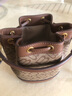 百麗包包女包海鷗老花新商場(chǎng)同款復古水桶包X7232AX5 啡色 F 曬單實(shí)拍圖