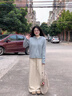 乖甜星藍色連帽針織衫春裝短外套女秋冬季寬松慵懶風(fēng)拉鏈毛衣開衫短款上 藍色 L 【建議105-115斤】 曬單實拍圖
