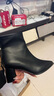 ZHR短靴女氣質(zhì)尖頭英倫風(fēng)女靴通勤風(fēng)粗高跟瘦瘦靴子女 Y1015A黑色 38 曬單實(shí)拍圖
