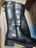啄木鳥(niǎo)真皮騎士靴女高筒靴2025秋季新款平底加絨長(cháng)靴不過(guò)膝馬丁靴粗跟靴 黑色【加絨】 38 曬單實(shí)拍圖