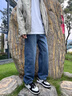 真維斯（JEANSWEST）牛仔褲男士春秋季2025新款寬松闊腿褲夏季潮牌顯高百搭直筒褲子男 復古藍 XL 曬單實(shí)拍圖