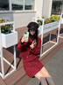 衣典零一（LEDIALYI）紅色小香風連衣裙套裝女2025春季新款小個子韓版氣質(zhì)半身裙兩件套 紅色 S 【建議96-110斤】 曬單實拍圖