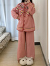 族瑪士柔軟半邊絨睡衣女秋冬季2025新款可外穿大碼珊瑚絨家居服套裝冬天 S83636#半邊絨套裝-淡雪莓紅 M 【建議80-125斤穿】 曬單實(shí)拍圖