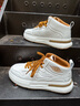 花花公子高幫男鞋2026春夏季新款小白鞋男款休閑運動(dòng)老爹鞋增高鞋板鞋子男 白咖色 39 (245mm) 曬單實(shí)拍圖