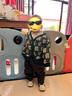 哈羅小黃鴨  HAL.DUCK寶寶春秋套裝1-3歲兒童秋裝衣服小童韓版帥氣三件套2周歲男童潮衣 小熊毛衣三件套 紅色 100 cm 曬單實(shí)拍圖