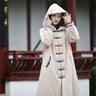 中國(guó)風(fēng)棉衣女2025冬季長(zhǎng)款棉麻夾棉帶帽長(zhǎng)袍加厚保暖復(fù)古斗篷外套 原麻 均碼 曬單實(shí)拍圖