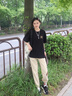MCOMKER官方潮牌短袖t恤套裝男女美式休閑寬松純棉T恤短褲兩件套情侶套裝 黑色短袖+卡其短褲（NE211） L （建議130-150斤） 曬單實(shí)拍圖