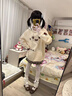 DGOV可愛簡(jiǎn)約貓貓印花連帽衛(wèi)衣女ins春秋季潮牌高街寬松加絨加厚外套 白灰色【薄款版】zt L 【105-120斤】 曬單實(shí)拍圖