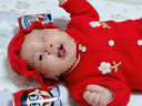 優(yōu)奇嬰兒衣服秋裝女寶寶針織毛衣連體衣秋冬公主滿(mǎn)月百天周歲禮服套裝 曬單實(shí)拍圖