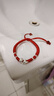 新蛇年本命年999足銀十二生肖紅繩手鏈編織純銀男女轉運寶寶禮物 新款福運蛇 999足銀 寶寶兒童款【可調節】 曬單實(shí)拍圖