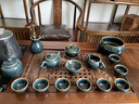 唐帕（TANGPA）景德鎮(zhèn)茶具套裝冰裂釉茶杯整套家用陶瓷辦公室泡茶壺茶杯喬遷禮物 冰裂釉【墨青款】禮盒裝 17頭 曬單實拍圖