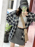 DXOT韓系格子防曬襯衫女2025春秋新款小個子慵懶復(fù)古寬松襯衣長袖外套 格子襯衫 M 建議 95-105斤 曬單實拍圖