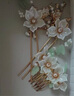 韞舜 山茶花漢服頭飾流蘇步搖發(fā)簪古風(fēng)發(fā)冠全套女古裝發(fā)夾簪子發(fā)飾 山茶花發(fā)簪-【4件套】雙簪款 曬單實(shí)拍圖
