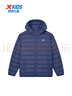 特步（XTEP）兒童童裝男女童通碼親膚零壓力輕暖連帽羽絨服 深奧藍 165cm 曬單實(shí)拍圖