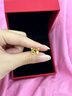 中國(guó)黃金（CHINA GOLD）兔子胡蘿卜黃金耳釘女款足金不對(duì)稱耳飾耳環(huán)情人節(jié)禮物送女友老婆 兔子耳釘 約1.2g 曬單實(shí)拍圖