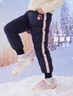 迪士尼女童羽絨褲兒童白鴨絨中大童休閑保暖外穿褲子 CK002黑色 140cm  曬單實拍圖